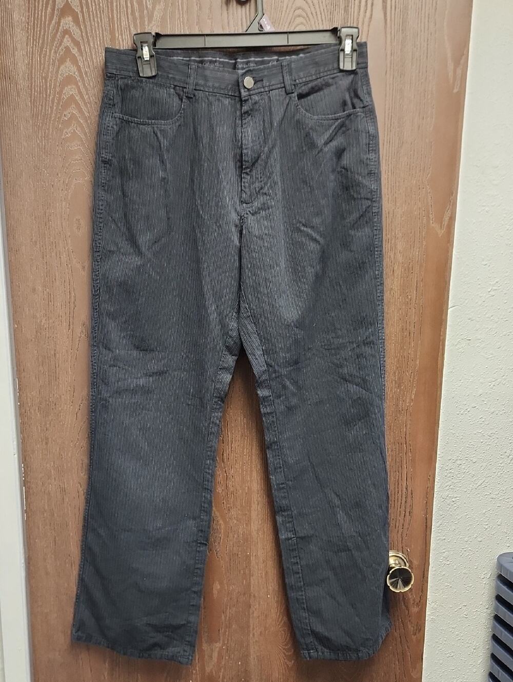 Calvin Klein Black Pinstripe Dress Pants